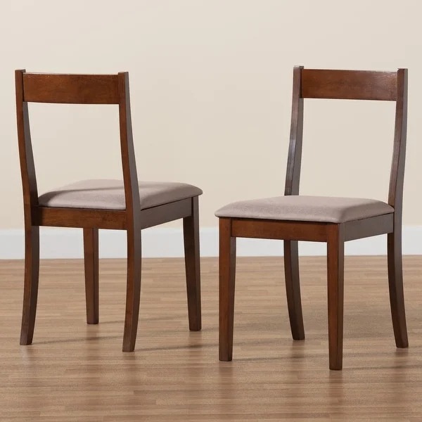 Carola Mid-Century Modern Dark Brown Finished Wood 2-Piece Dining Chair Set