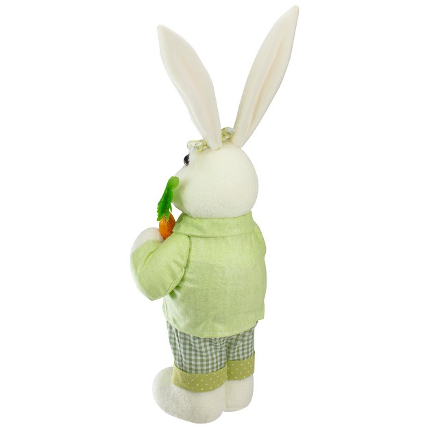 White And Green Standing Rabbit Easter Figure