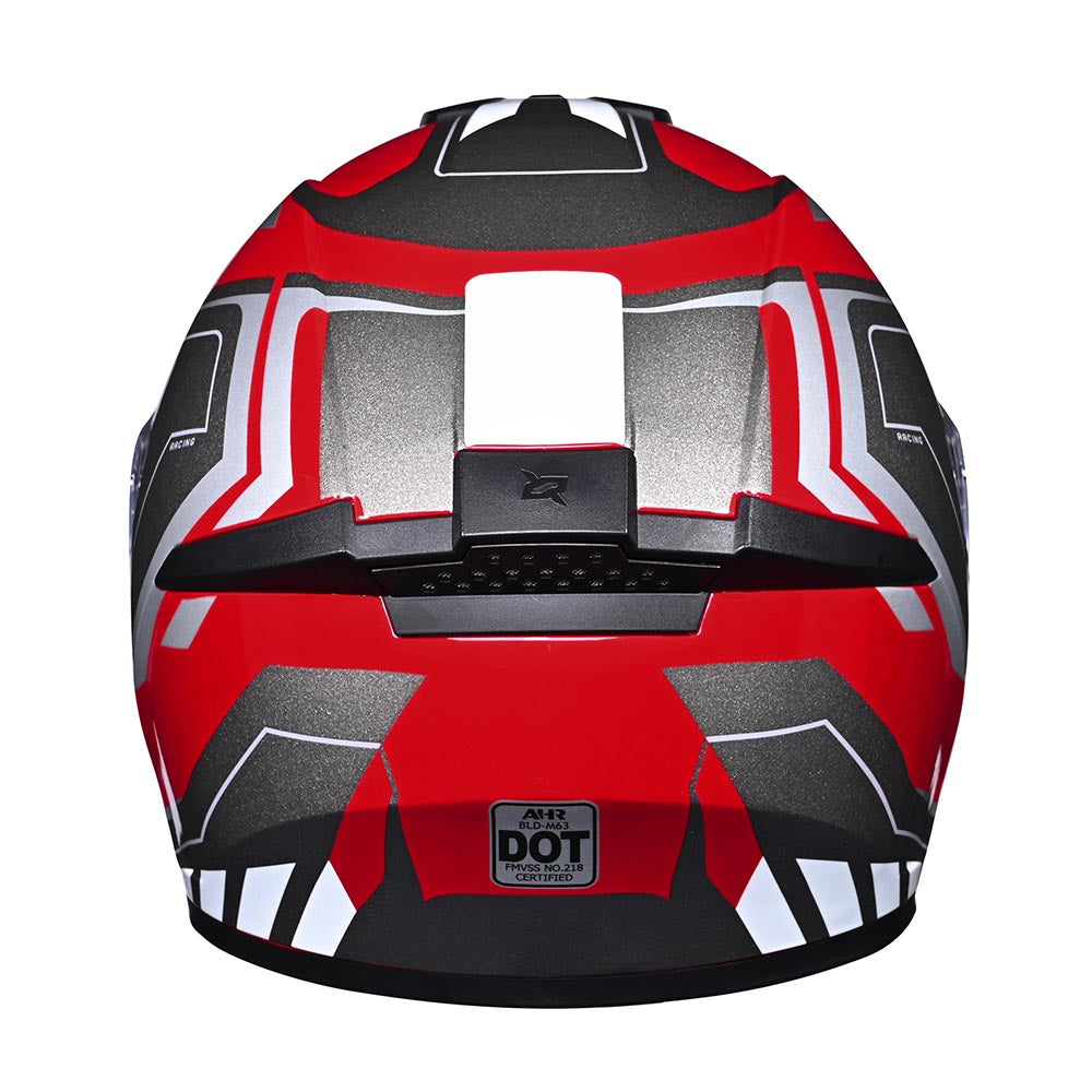 AHR RUN-F3 DOT Motorcycle Helmet Full Face Red