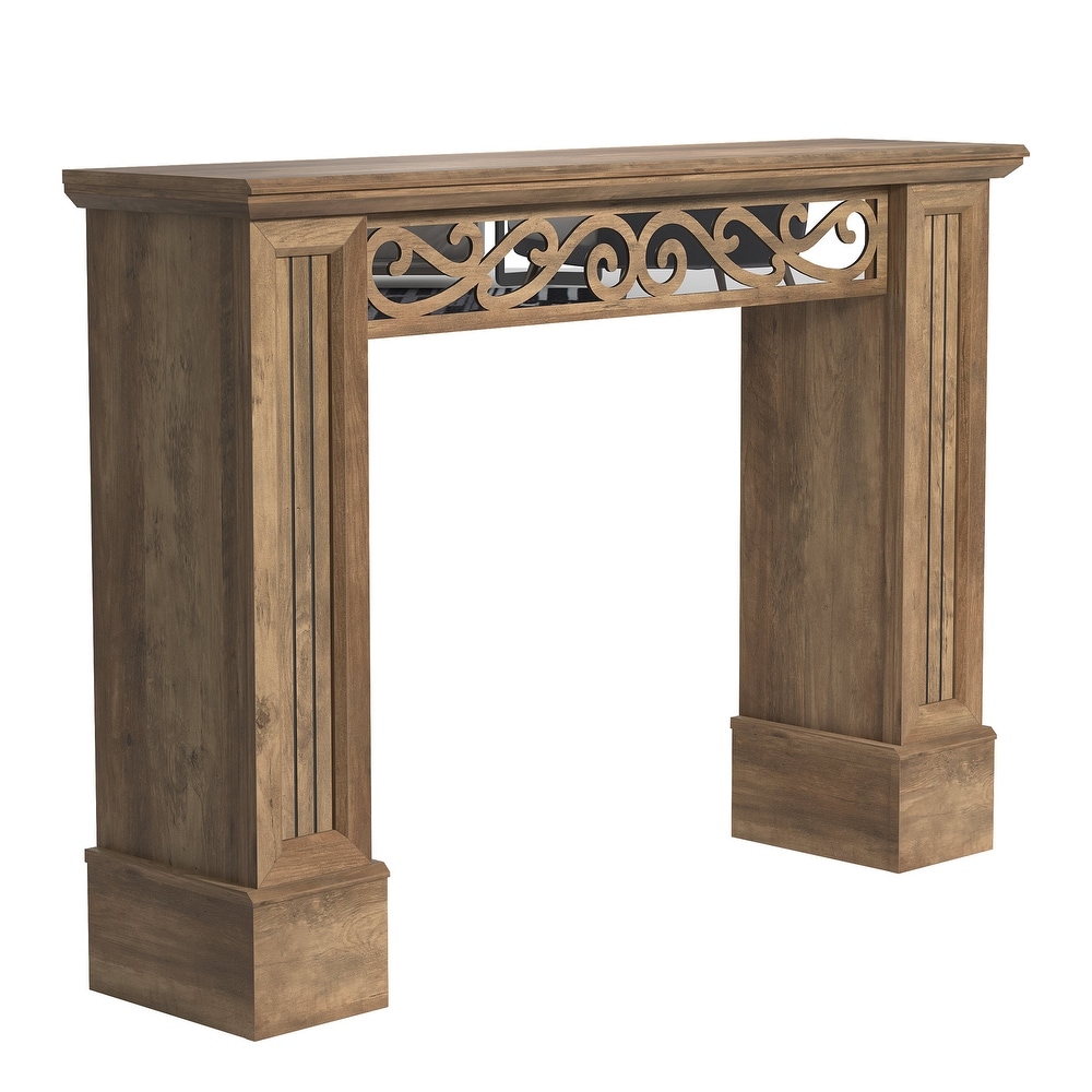 GALANO Casimo 46.5 in. Knotty Oak Rectangular Engineer Wood Console Table