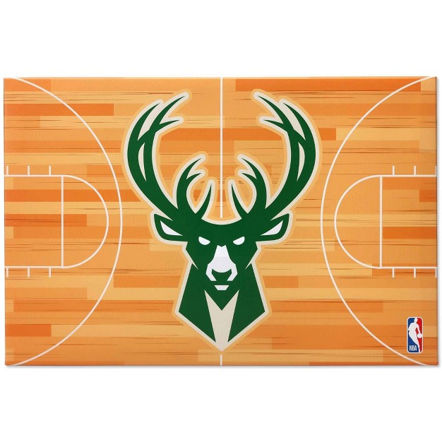 Nba Milwaukee Bucks Court Canvas Wall Sign