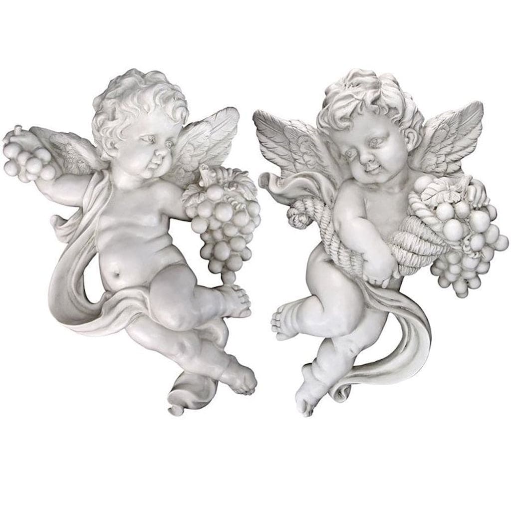 Cherub's Harvest Angel Wall Sculpture Set by Design Toscano