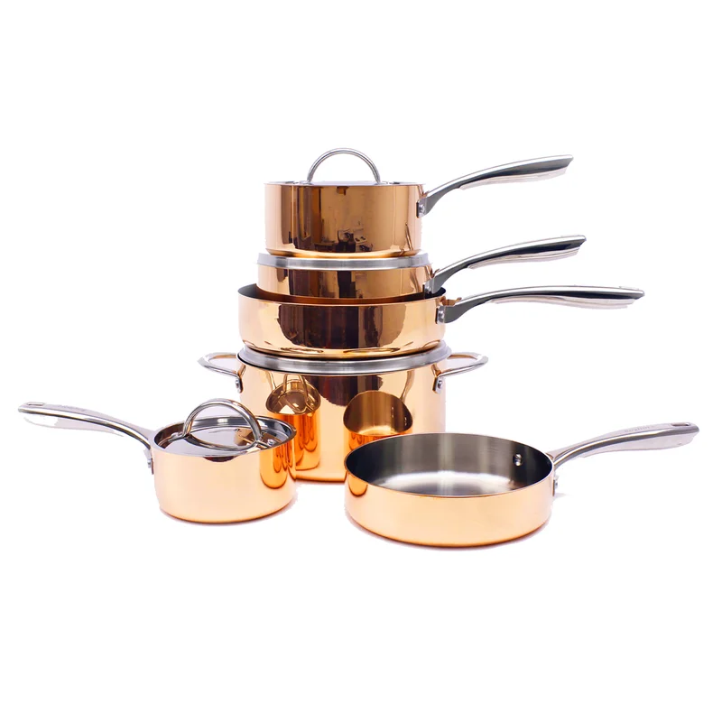 BergHOFF 10-Piece Copper Vintage Collection Polished Cookware Set