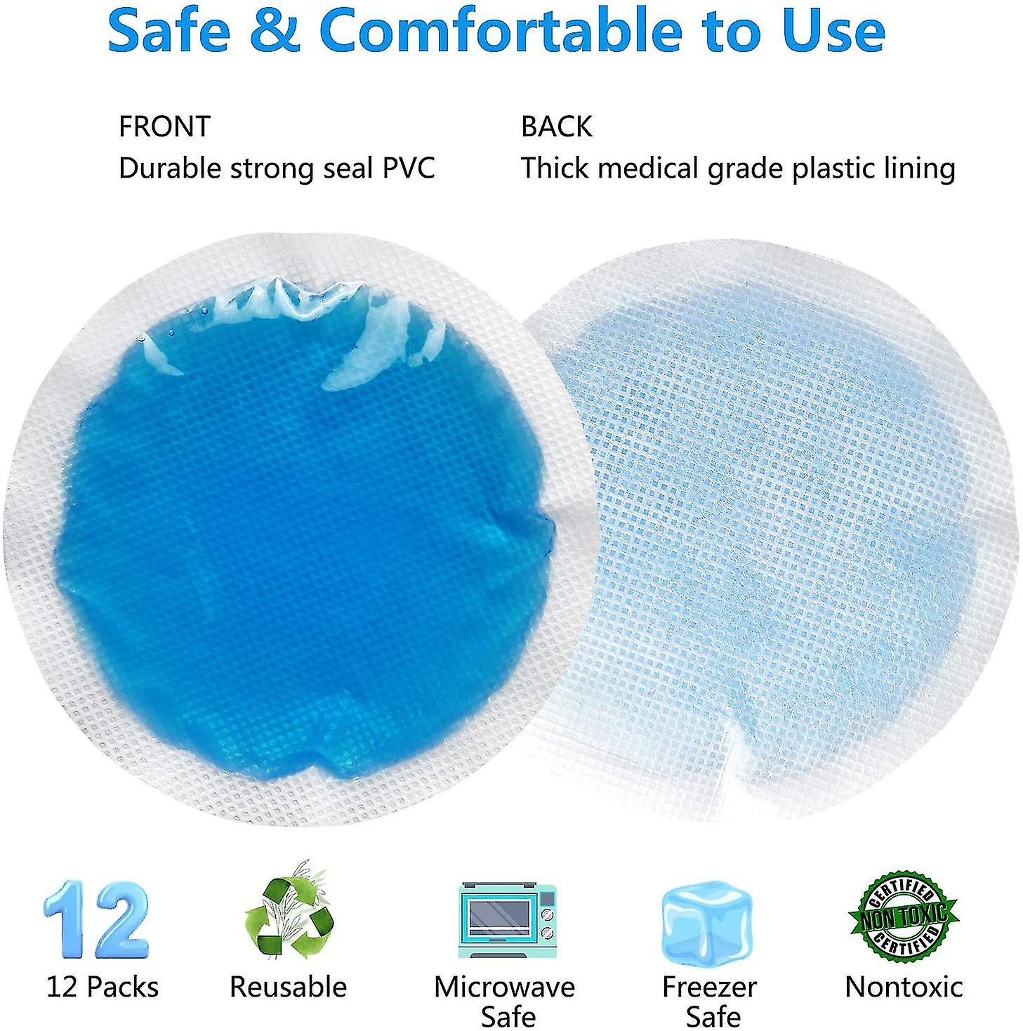 Round Reusable Gel Ice Pack 10packs With Cloth Backing， Wisdom Teeth， Breastfeeding， Reduce Sinus Pain， Swelling