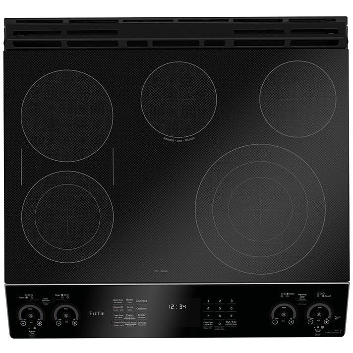 GE Profile 30-inch Slide-in Electric Range with True European Convection Technology PCS980YMFS