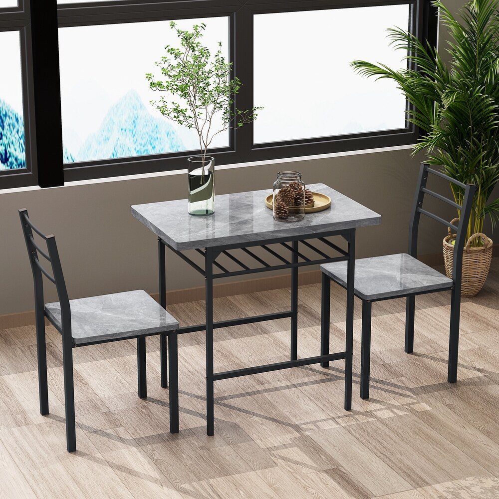 3 Piece Dining Table Set with 2 Chairs