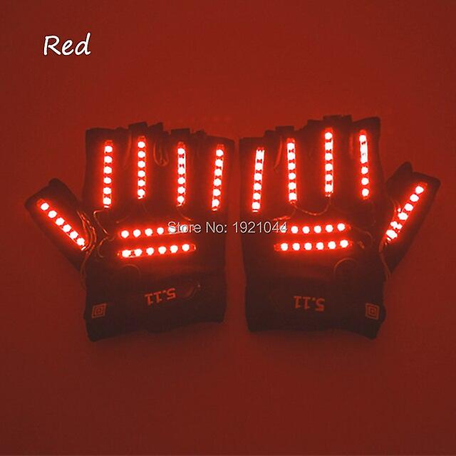 1pair Led Gloves Stage Show Props Led Light Up Gloves Glow Party Supplies