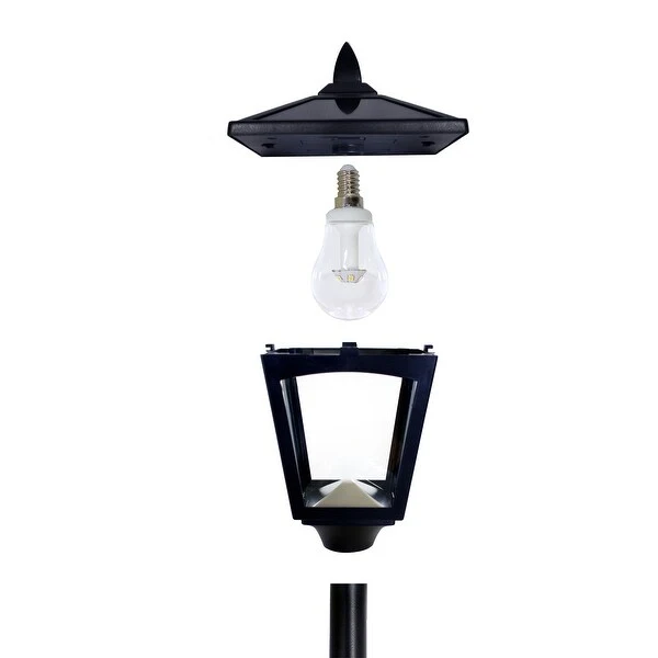 Solar Path Lights with Warm White LED Bulb - 4PK - Black