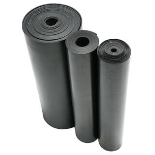 Rubber-Cal Cloth Inserted SBR 14 in. x 36 in. x 96 in. 70A Rubber Sheet - Black 20-107-0250-36-096