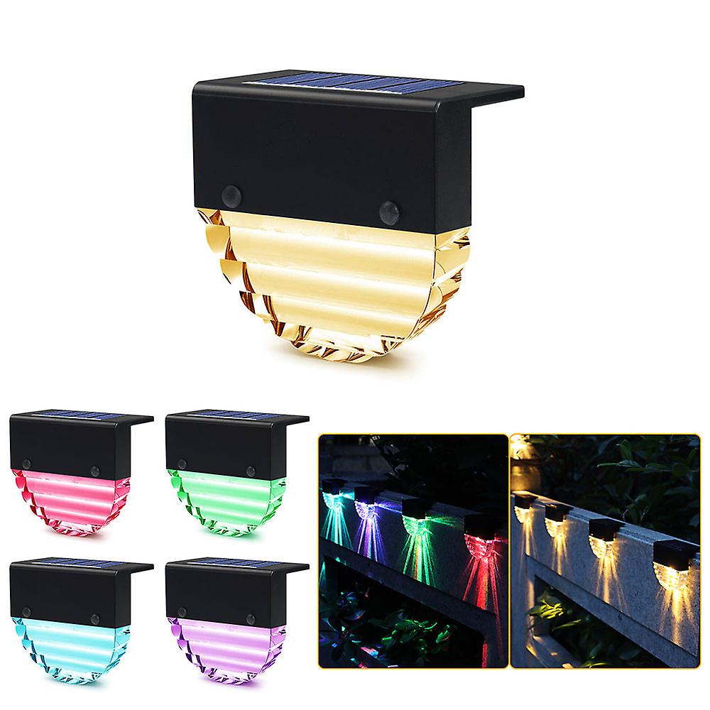 Led Solar Warm Light Multicolour 2 In 1 Waterproof Lamp Fence Lamp Step Lamp Landscape Lamp 4 Pieces Each Package 2 Led Ip55