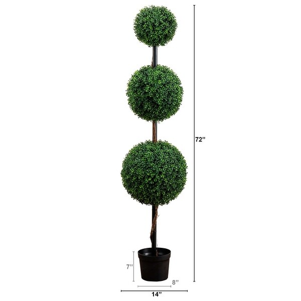 6' Artificial Triple Ball Boxwood Topiary Tree (Indoor/Outdoor)