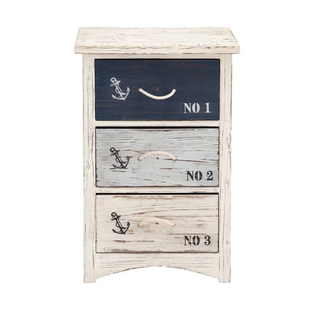 Wood 3 Drawer Chest White Olivia amp May