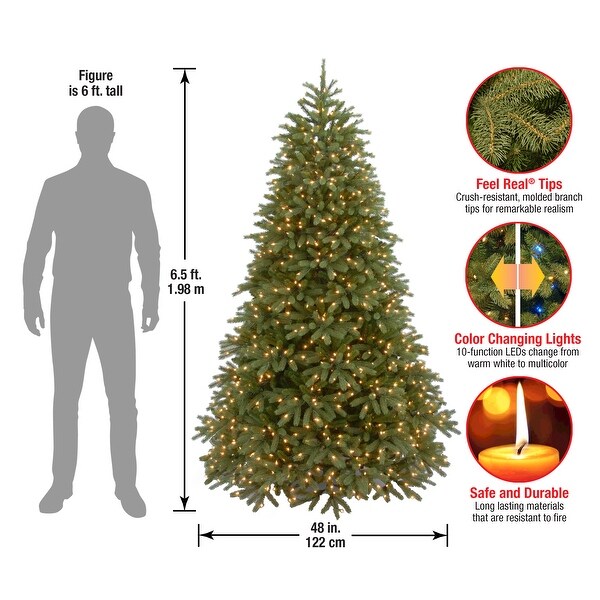 National Tree Company 6.5 ft. Jersey Fraser Fir Medium Tree with Dual Color® LED Lights