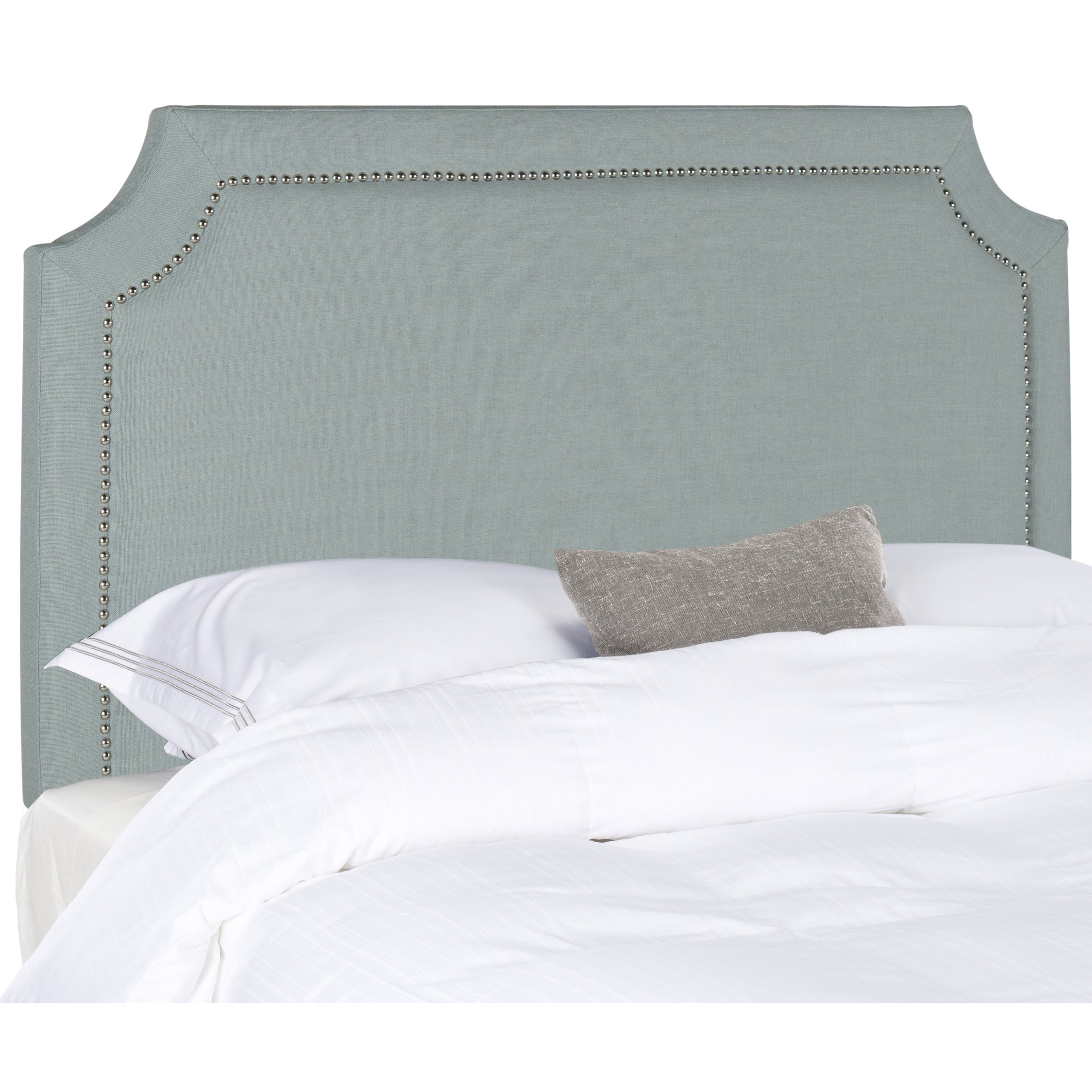 SAFAVIEH Shayne Sky Blue Upholstered Headboard - Silver Nailhead (Full) - - 10329164