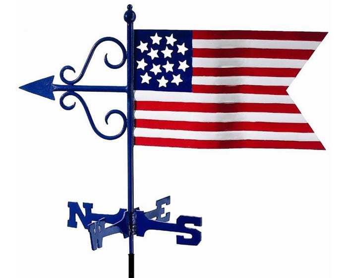 Good Directions Roof Mount American Flag Weathervane 836R