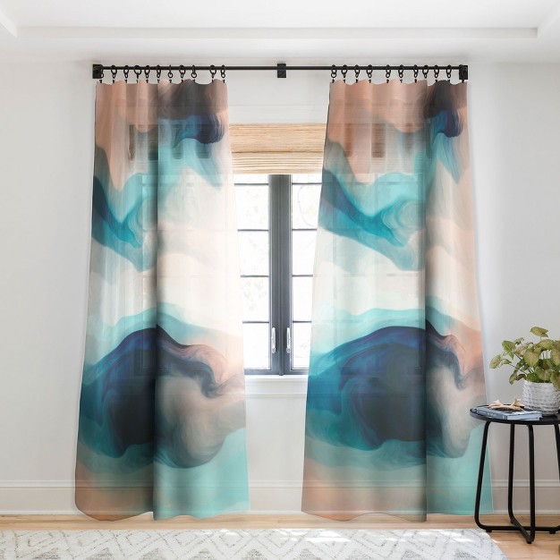 Marta Barragan Camarasa Abstract Tidal Waves Single Panel Sheer Window Curtain Deny Designs