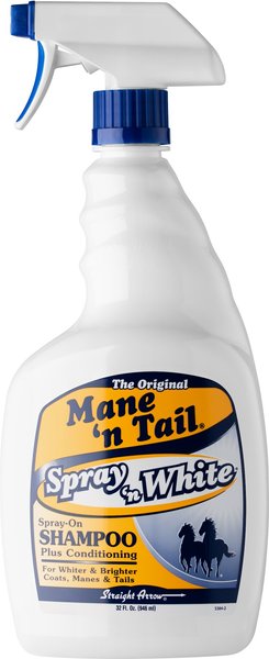 Mane 'n Tail Spray ‘n White Pet Shampoo Plus Conditioning Spray， 32-oz bottle