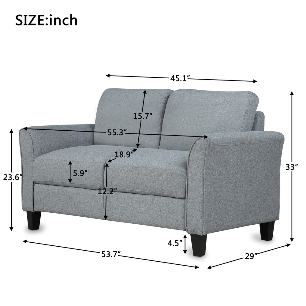 Sturdy Love Seat Sofa with Soft Linen Cushions