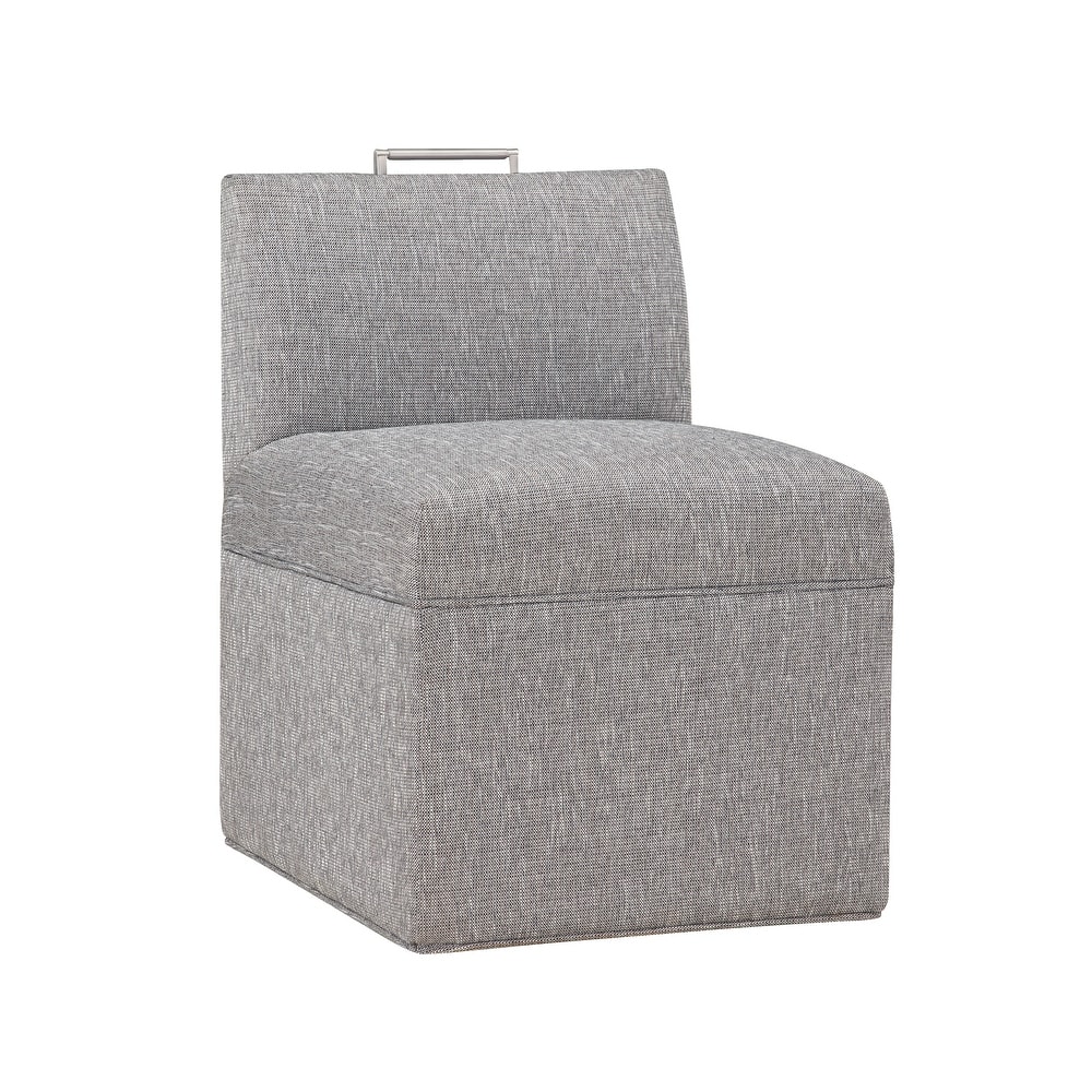 Modern Upholstered Castered Chair in Ashen for Kitchen Counter and Dining Room