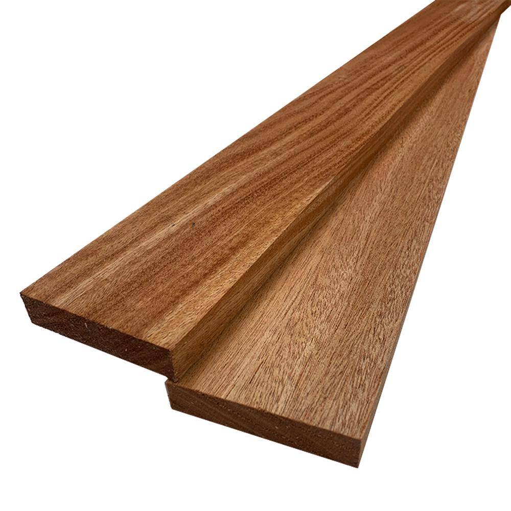 Swaner Hardwood 1 in. x 4 in. x 8 ft. African Mahogany S4S Board (2-Pack) OL04031696MA