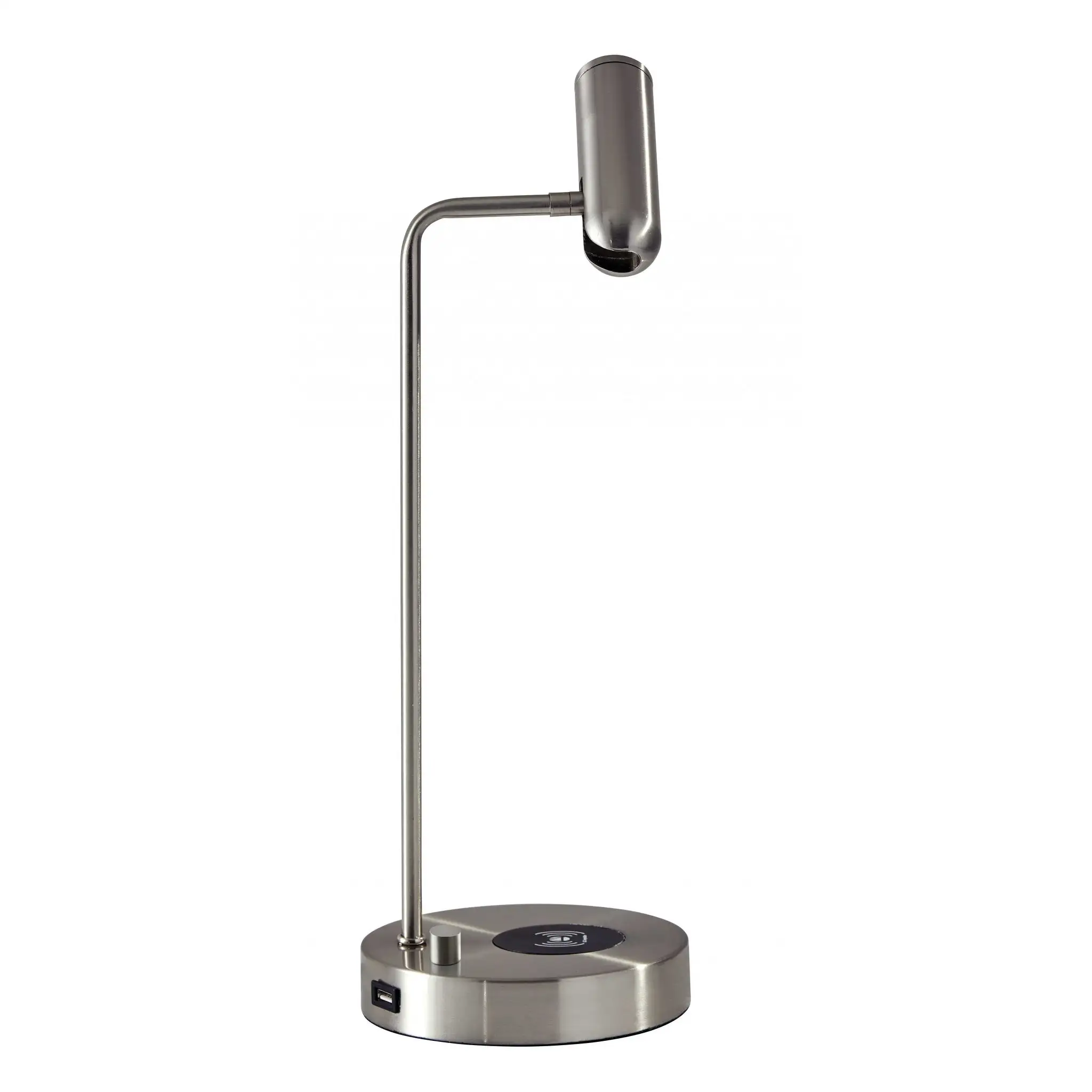 Ultra Sleek Brushed Steel Metal LED Desk Lamp - 6 x 8 x 16.5