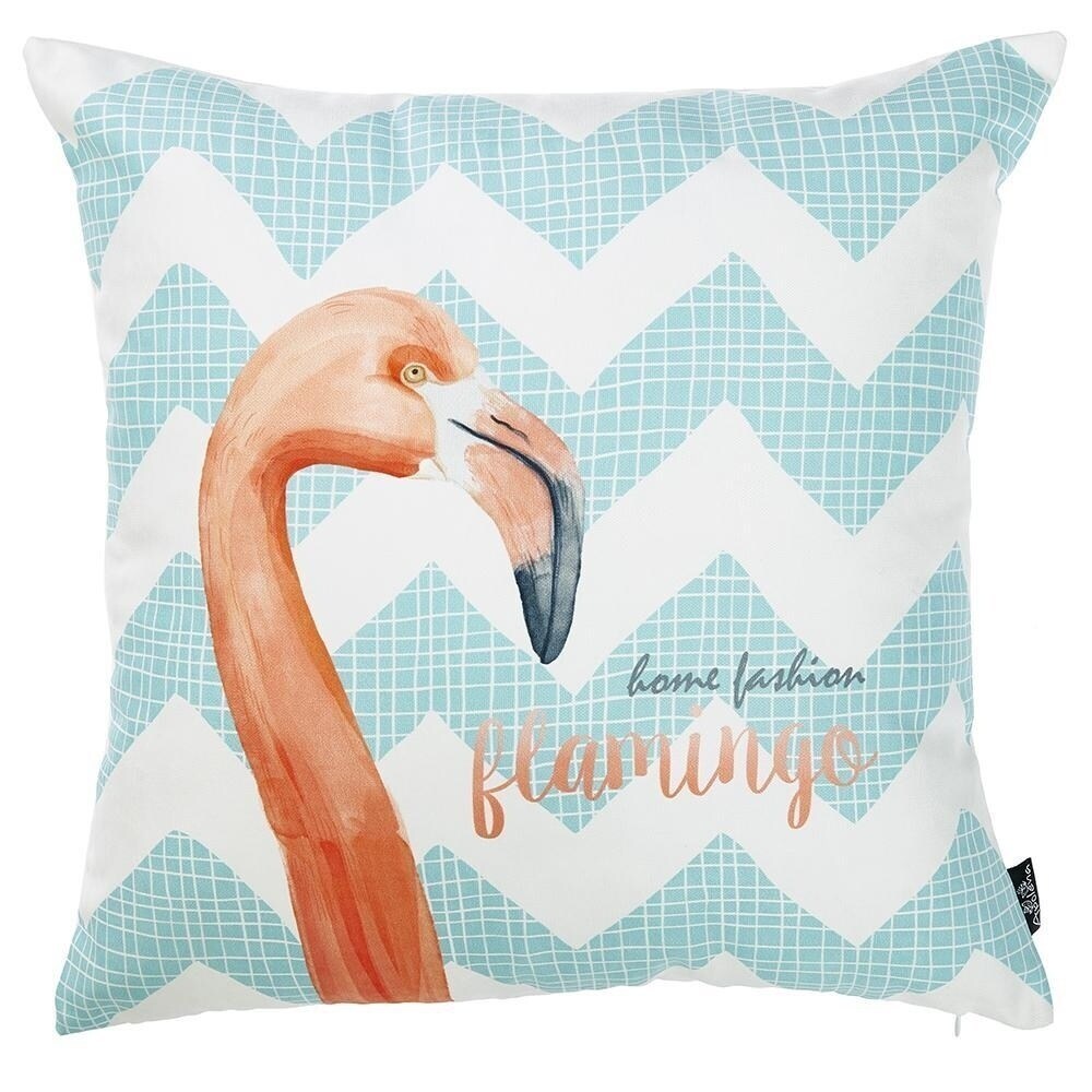 Porch   Den Cove Blue Flamingo Throw Pillow Cover