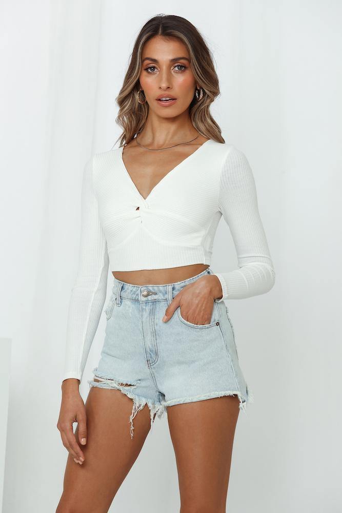 No Hate Here Crop Top White