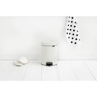 Brabantia NewIcon 1.3 Gal. White Steel Step-On Trash Can 112065