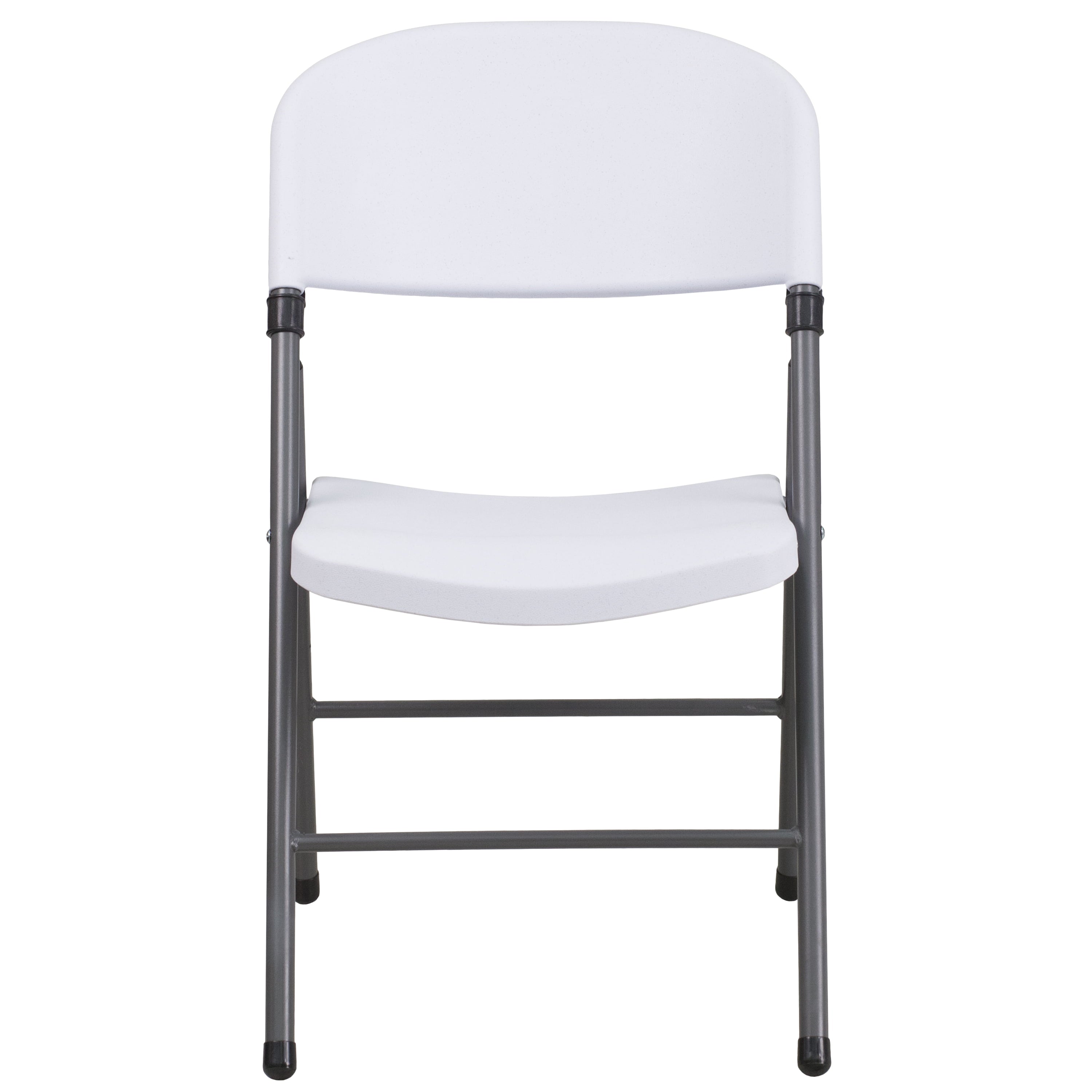 Flash Furniture 6 Pack HERCULES Series 330 lb. Capacity Granite White Plastic Folding Chair with Charcoal Frame