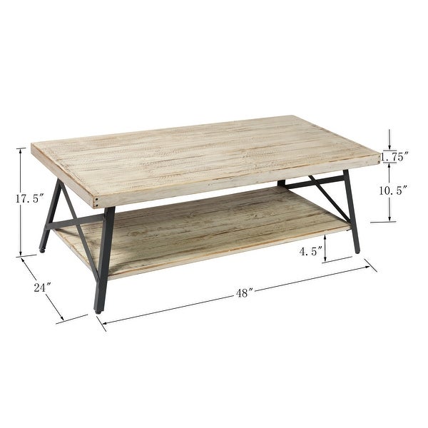 Carbon Loft Oliver Rustic Wood Coffee Table