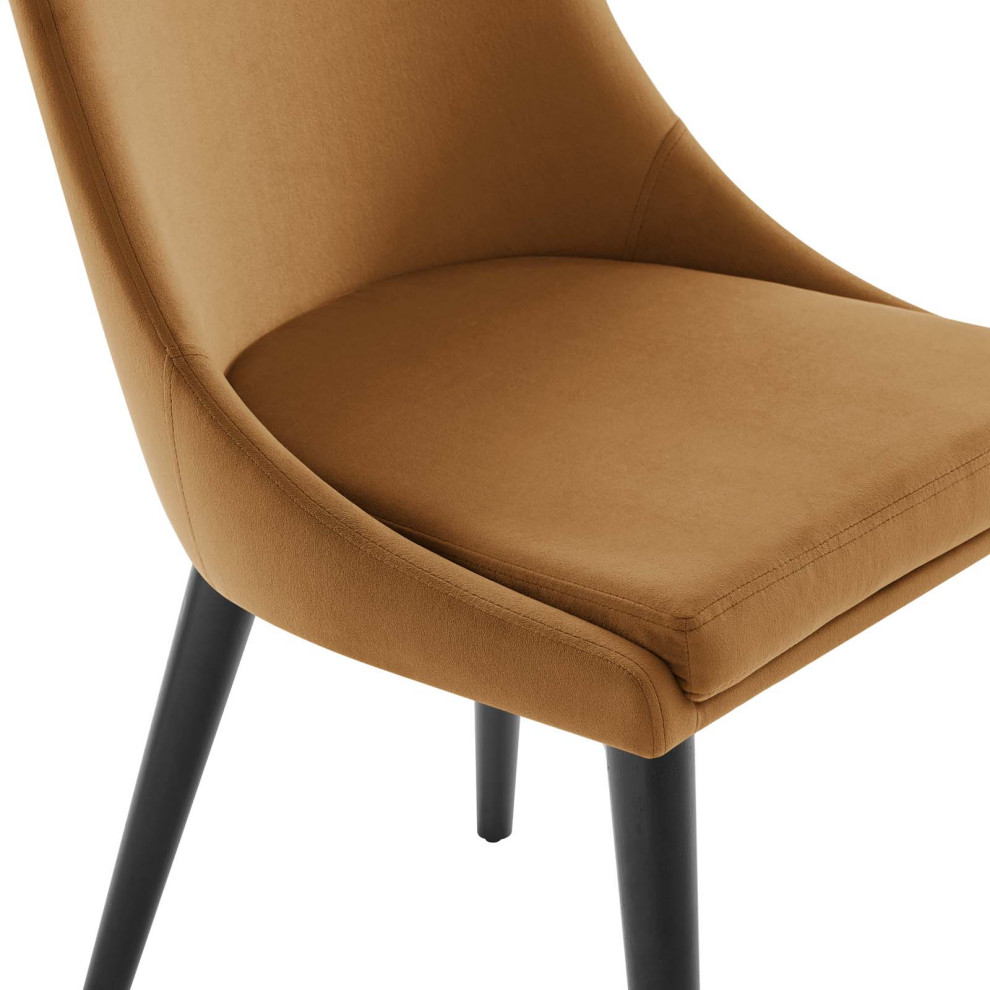 Viscount Performance Velvet Dining Chair  Cognac   Midcentury   Dining Chairs   by Dot  ampBo  Houzz