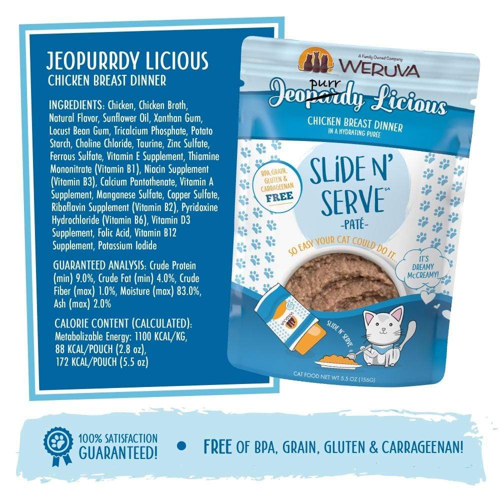 Weruva Slide N' Serve Grain Free Jeopurrdy Licious Chicken Dinner Wet