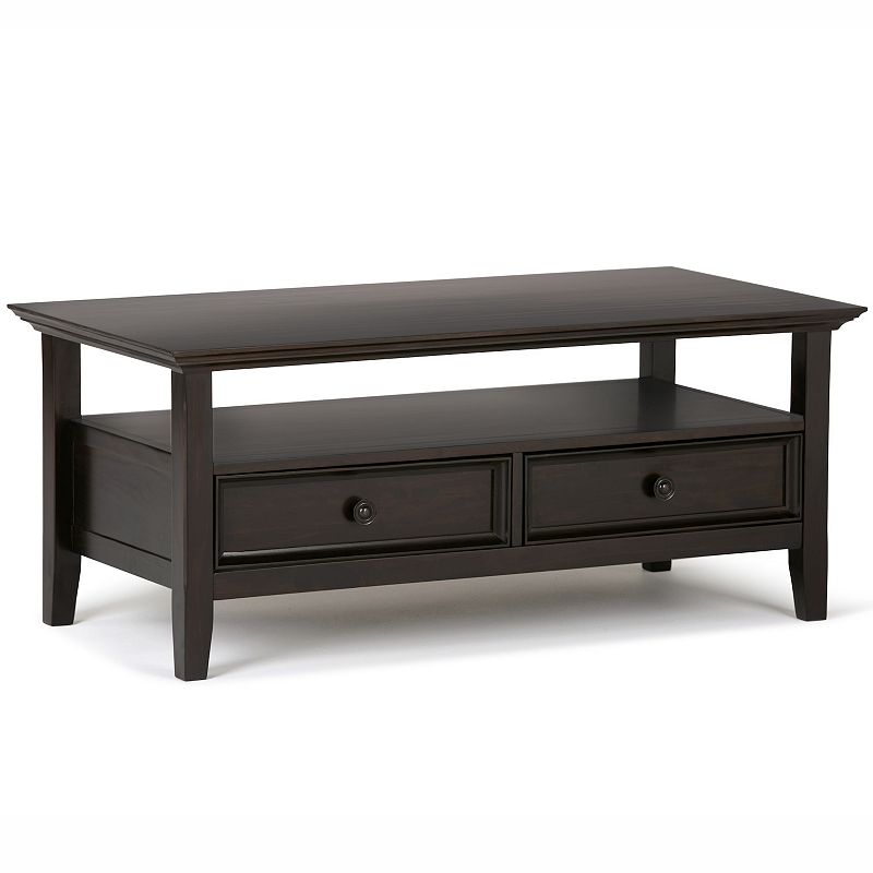 Simpli Home Amherst Rectangle Transitional Coffee Table