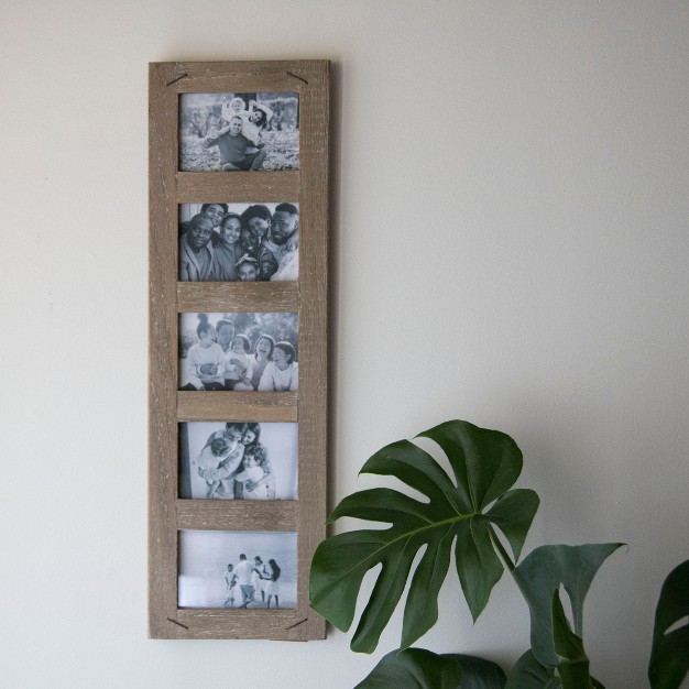 4 X 6 Inch Decorative Distressed Wood Picture Frame With Nail Accents Holds 5 4x6 Photos Foreside Home amp Garden