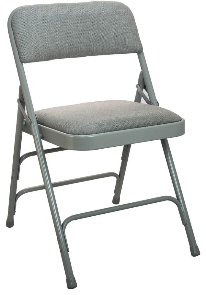 Advantage Grey Padded Metal Folding Chair   Grey 1 in Fabric Seat   Contemporary   Folding Chairs And Stools   by Homesquare  Houzz