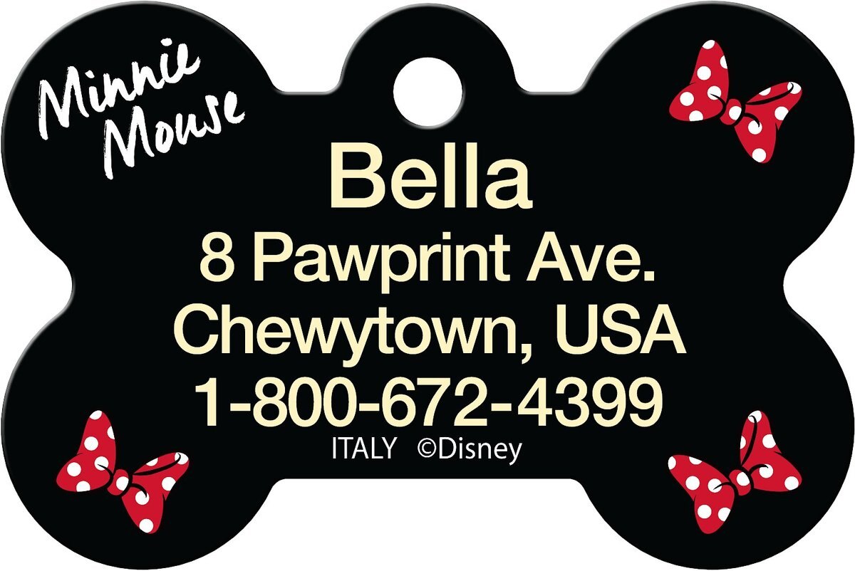 Quick-Tag Minnie Mouse Personalized Dog and Cat ID Tag， Large