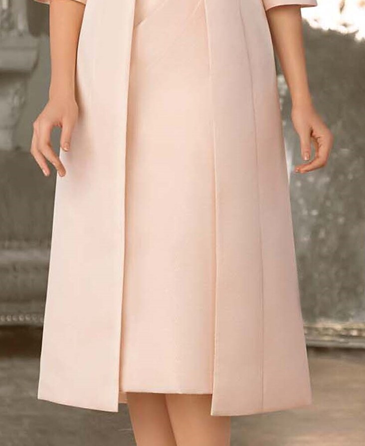 Women's Dress Set Two Piece Dress Midi Dress Pink 3/4 Length Sleeve Pure Color Layered Fall Winter V Neck Elegant Modern 2022 S M L XL 2XL 3XL