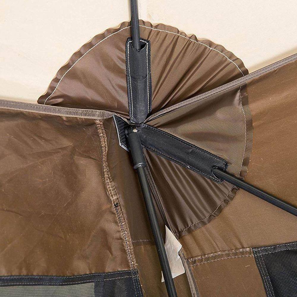 Clam Traveler Screen Shelter 4-Side in BrownTan RoofBlack Mesh with Wind Panel CLAM-TV-9881