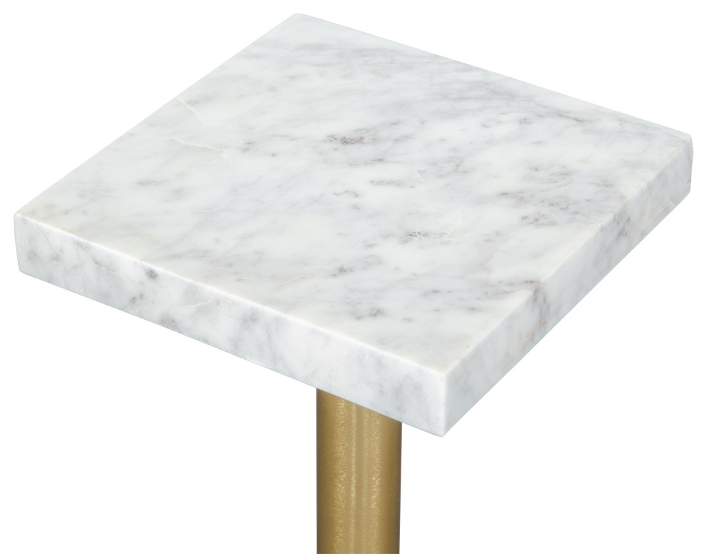 Josef Side Table White  ampGold   Contemporary   Side Tables And End Tables   by reecefurniture  Houzz