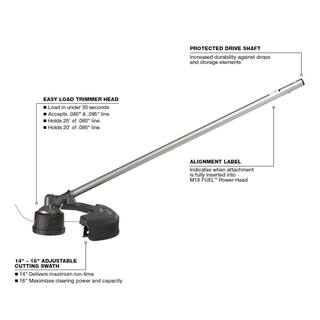 MW M18 FUEL 10 in. 18V Lithium-Ion Brushless Electric Cordless Pole Saw with String Trimmer and Hedge Trimmer Attachments 2825-20PS-49-16-2717-49-16-2719