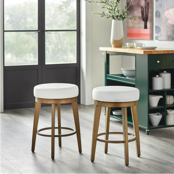 angelo:HOME Swivel Stools - Linden Brass set of 2 (black)