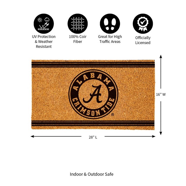 Evergreen University Of Alabama Logo Turf Mat Brown 28 X 16 Inches Indoor Outdoor Doormat