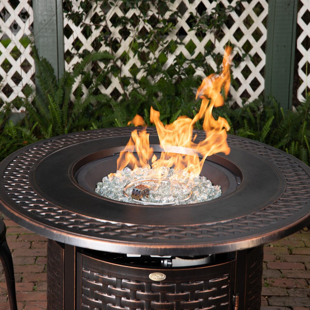 Ultimate Patio Welcome View 44-Inch 50，000 BTU Propane Round Fire Pit Table