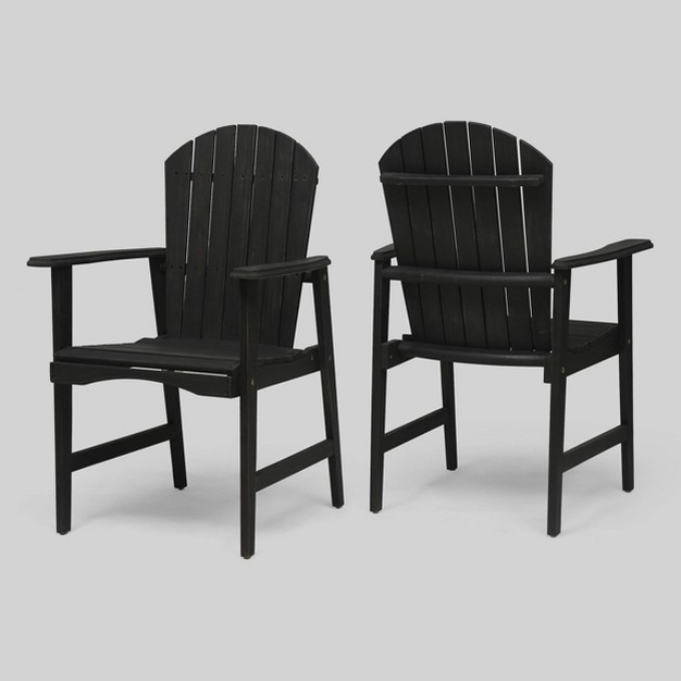 2pk Malibu Acacia Wood Patio Adirondack Dining Chairs Christopher Knight Home