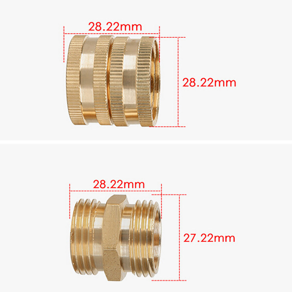 WOXINDA Garden Hose Adapter 3/4 Inch Two-way internal thread Brass Connector