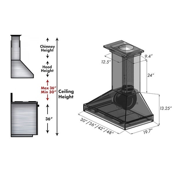 ZLINE Ducted Wooden Wall Mount Range Hood