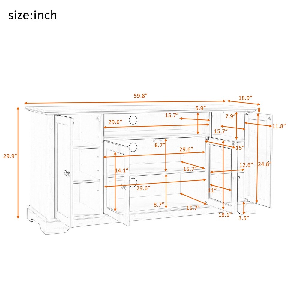 TV Stand for TV up to 65in with Adjustable Panels   59\