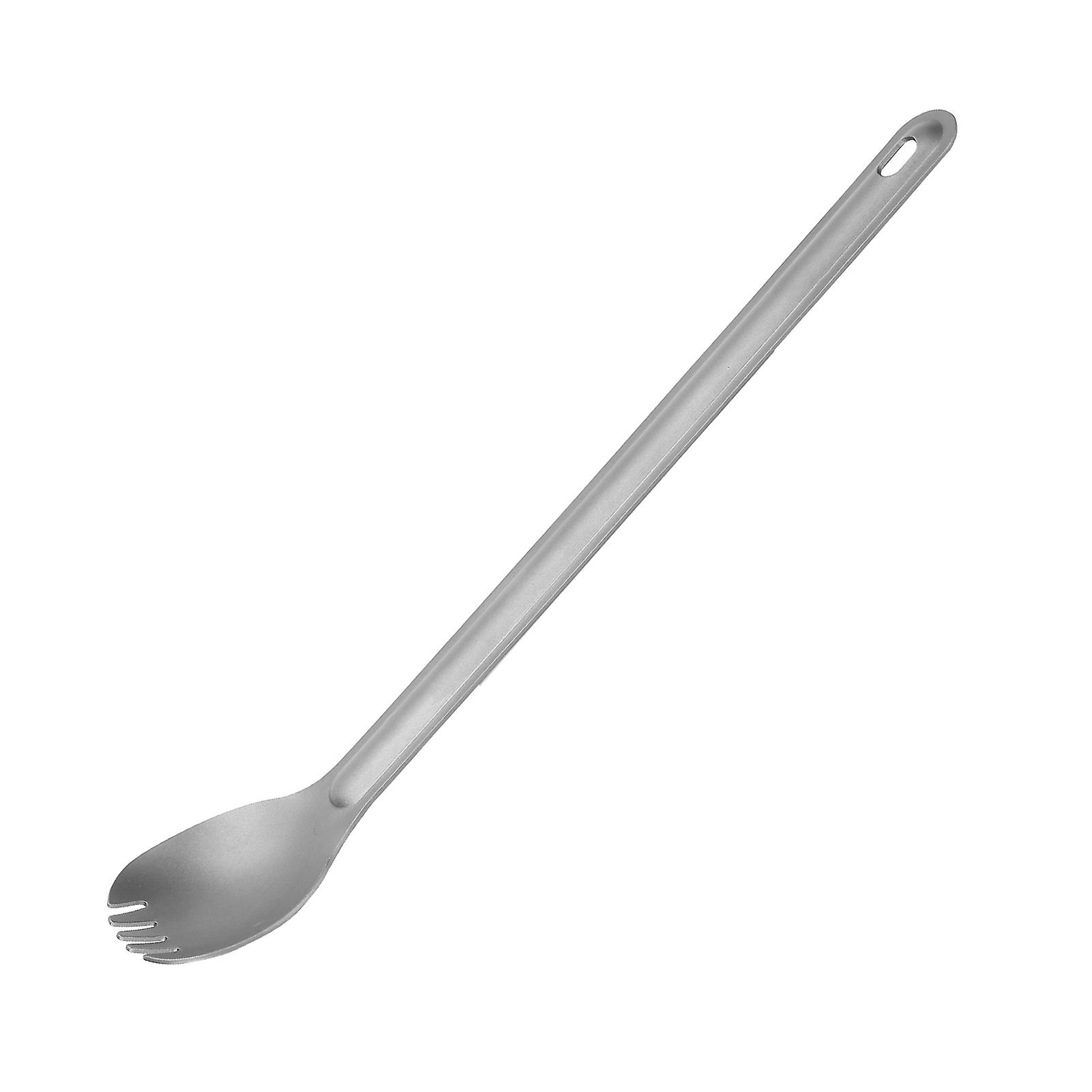 Lightweight Long Handle Titanium Spork/spoon Metal Cutlery Set For Outdoor Campinglong Handle Spoon And Fork