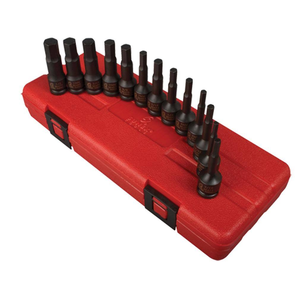 SUNEX TOOLS 38 in. Drive SAE Hex Driver Set (13-Piece) 3649