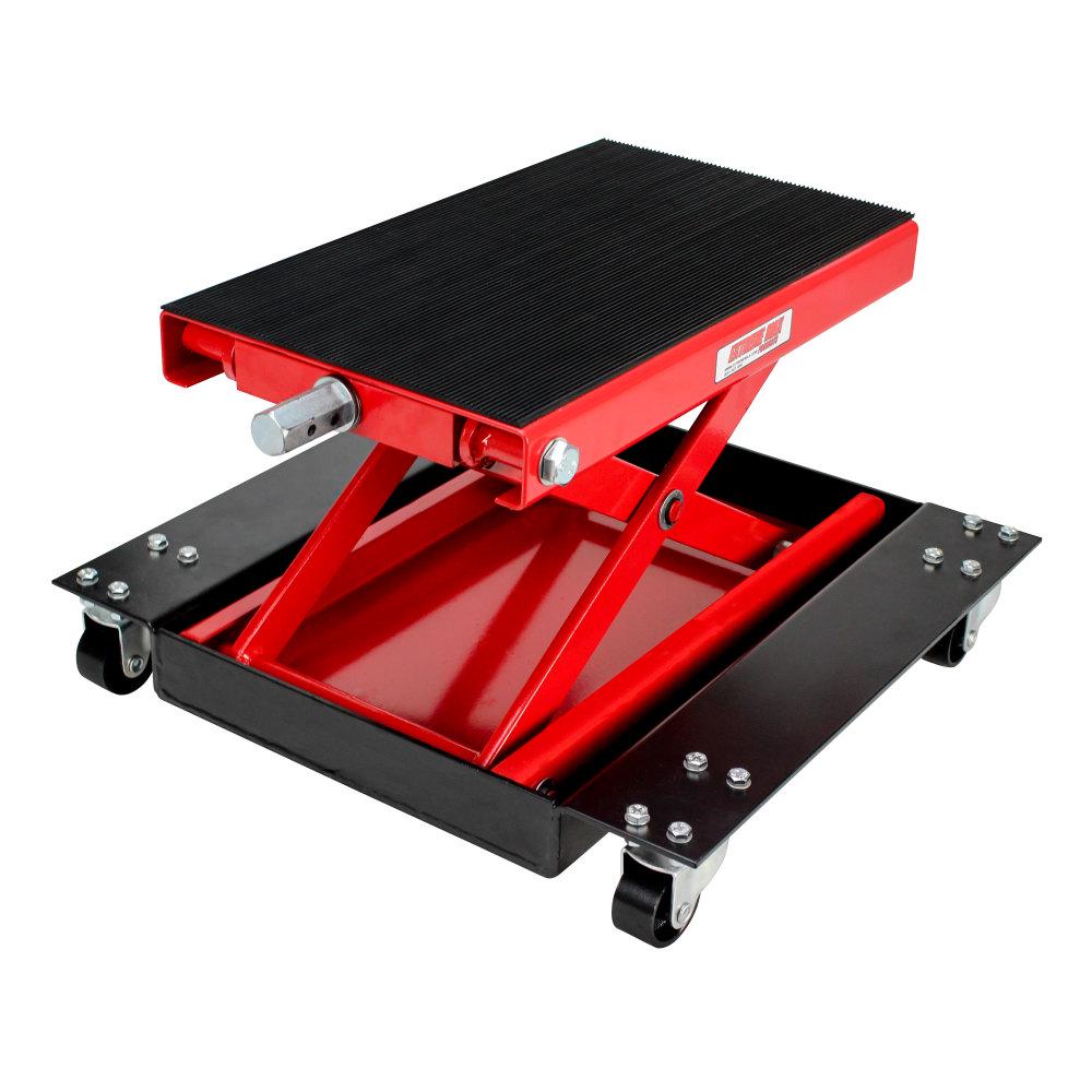 Extreme Max 5001.5059 Wide Motorcycle Scissor Jack with Dolly， 1100 lbs.